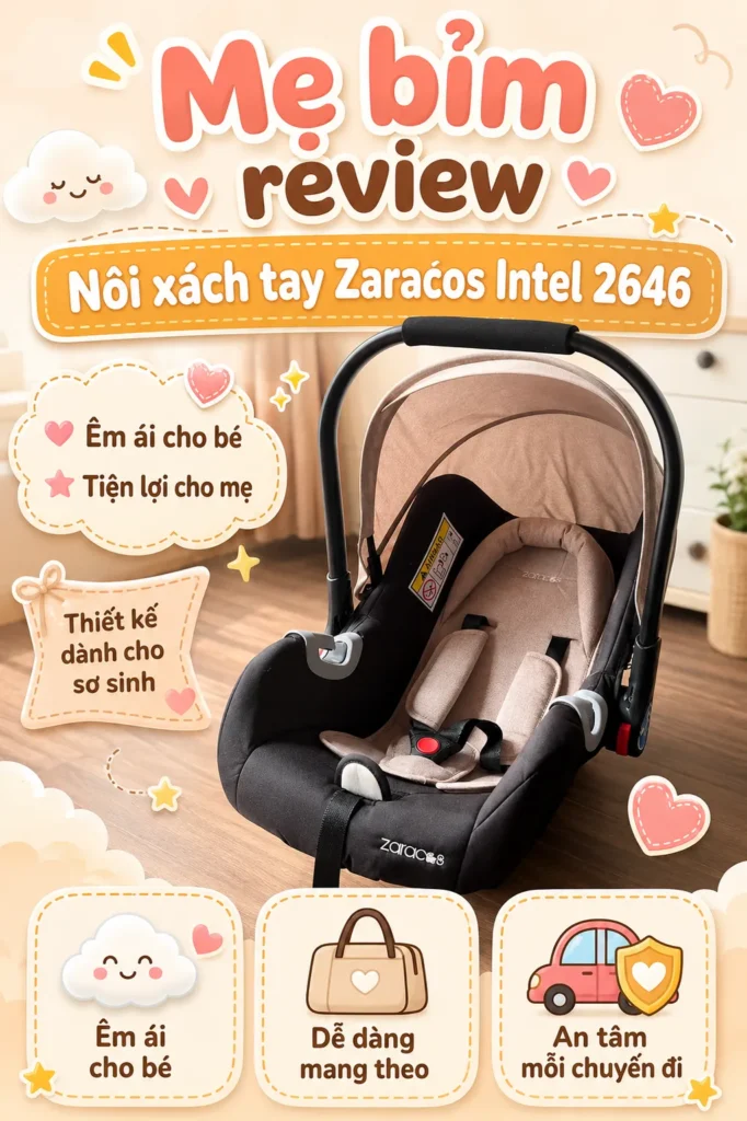 Mẹ bỉm review nôi oto Zaracos Intel 2645 sau thời gian sử dụng